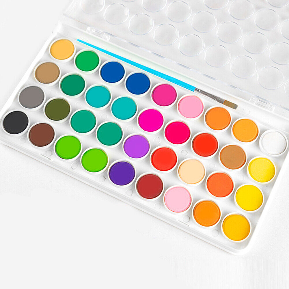 US 36 Color Fundamental Watercolor Pan Artist Set and/or 10 Paint Brushes