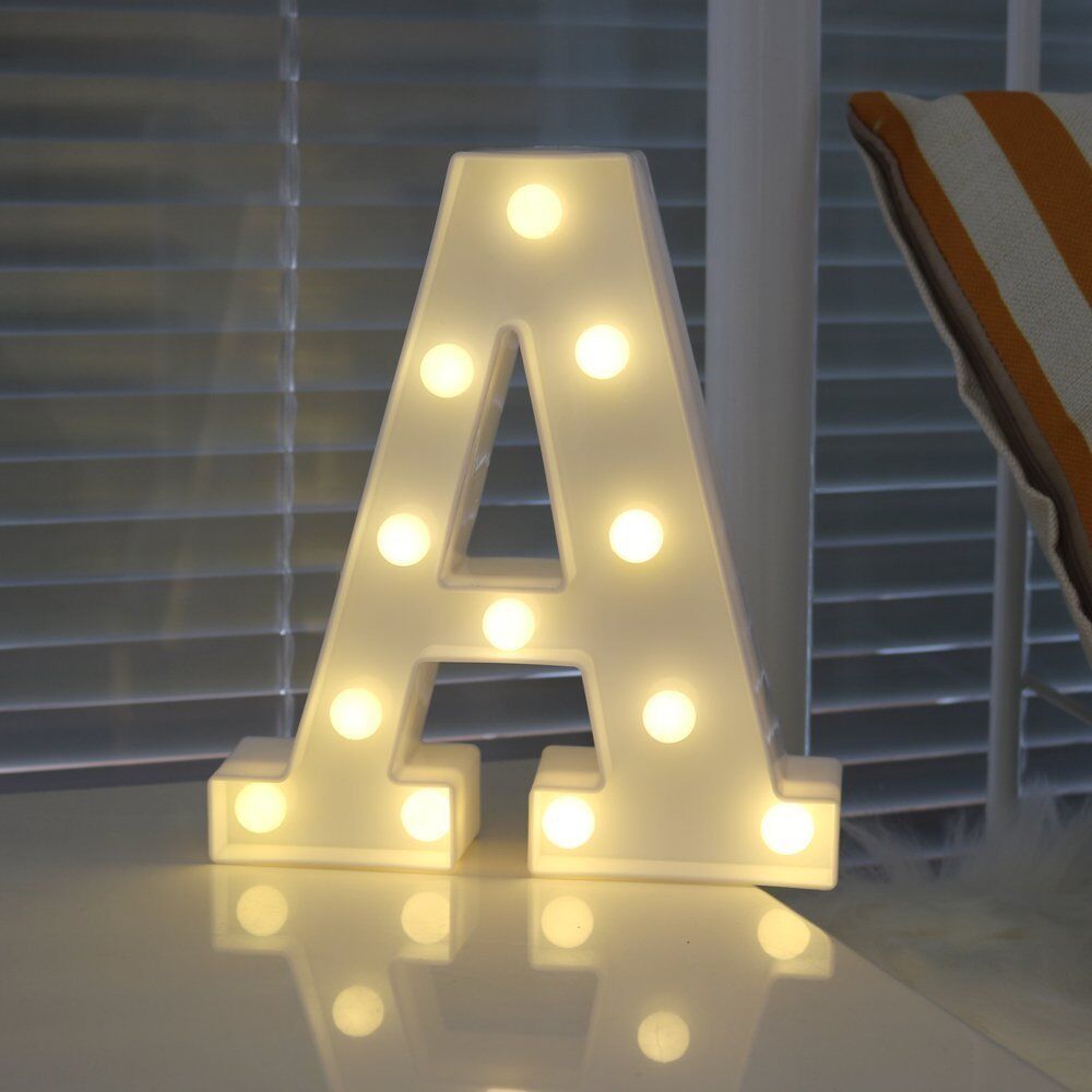 Light Up Letter LED Alphabet PlasticParty Sign Wedding Festival Stand Decoration