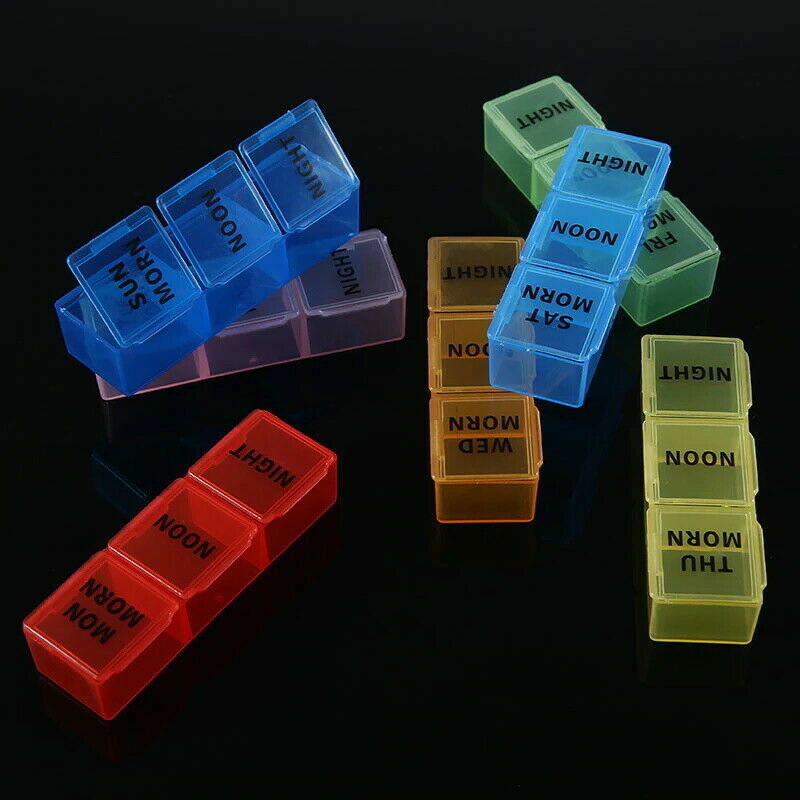 US 7 Day 28 Hole Medicine Pill Week Tablet Sort Organizer Storage Container Case