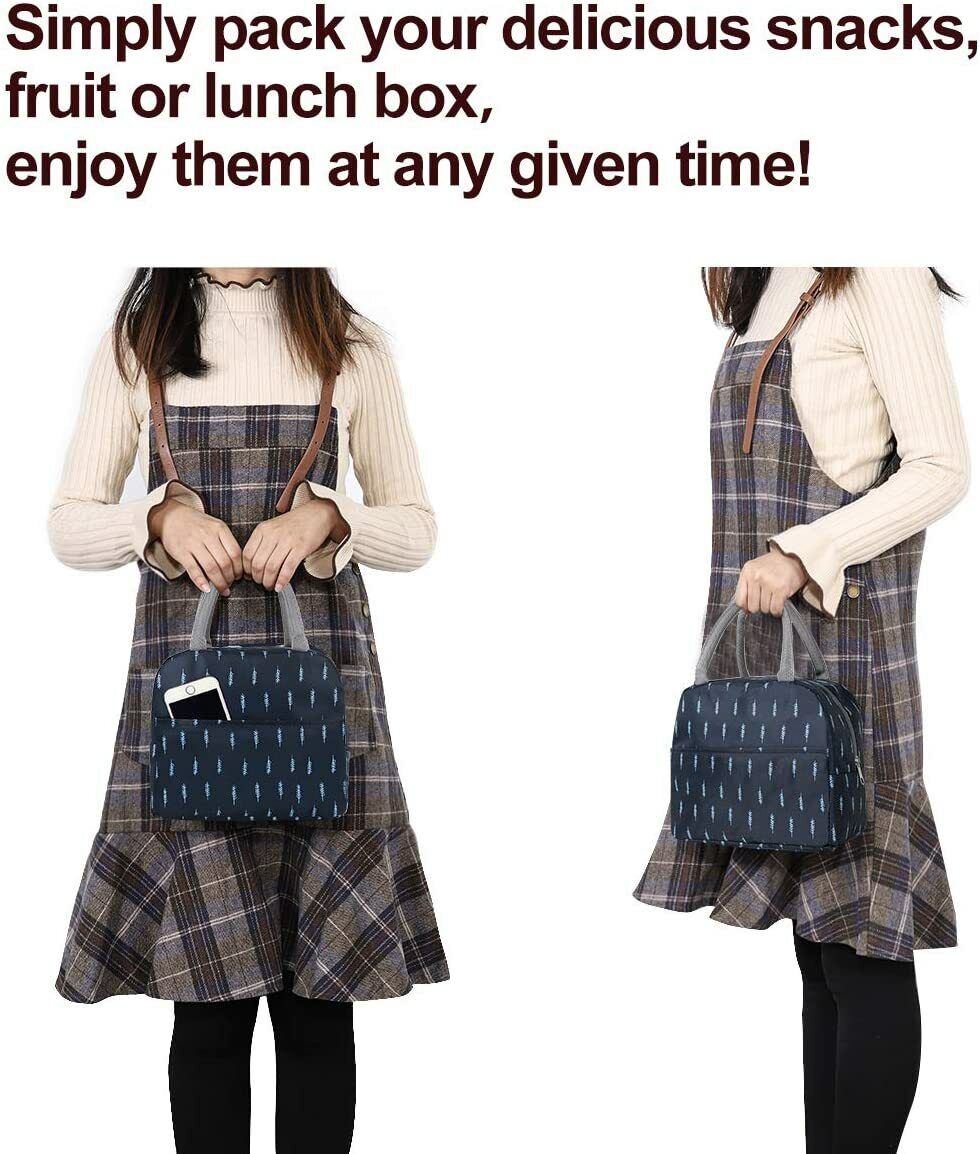 US Portable Insulated Lunch Bag Bento Box Cooler Tote for Kids Adult Men Women