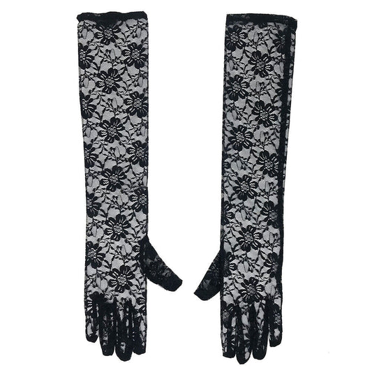 US Sexy Lace Gloves Thin Long Bride Wedding Party Arm Elbow Prom Driving 19.7''