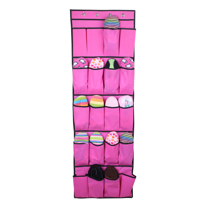 US 1-2 Pack 20 Pocket Over the Door Shoe Organizer Rack Hanging Storage Hanger