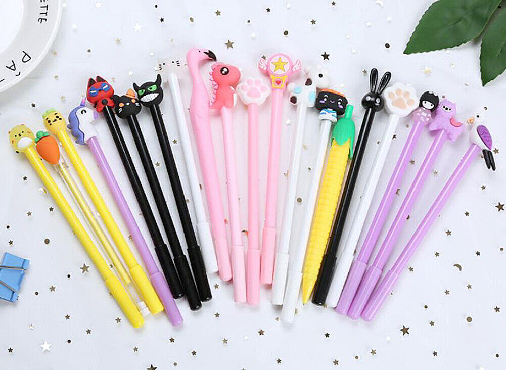 US 20pcs/lot Cute Office School Accessories 0.5mm Pen Gel Pens + Organizer Bag