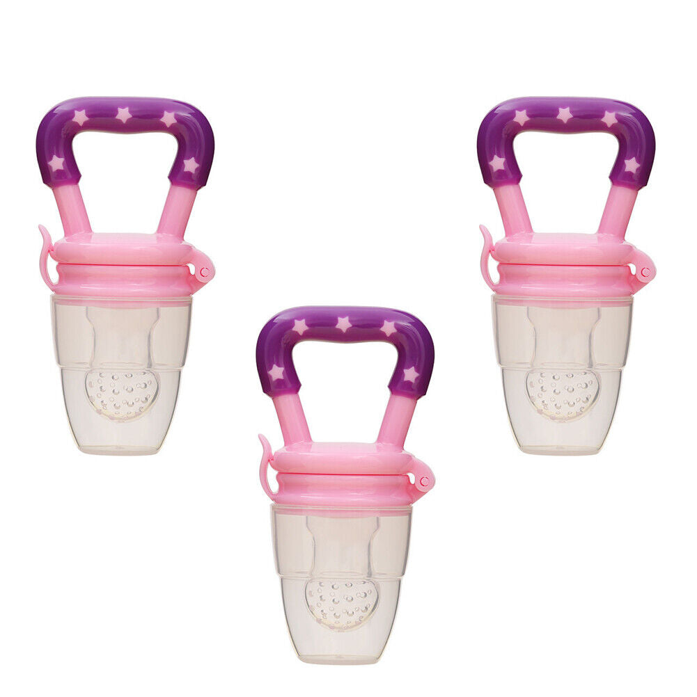 US 3 Pack Baby Food Feeder Fruit Silicone Nipple Teething Toy Soother Pacifier