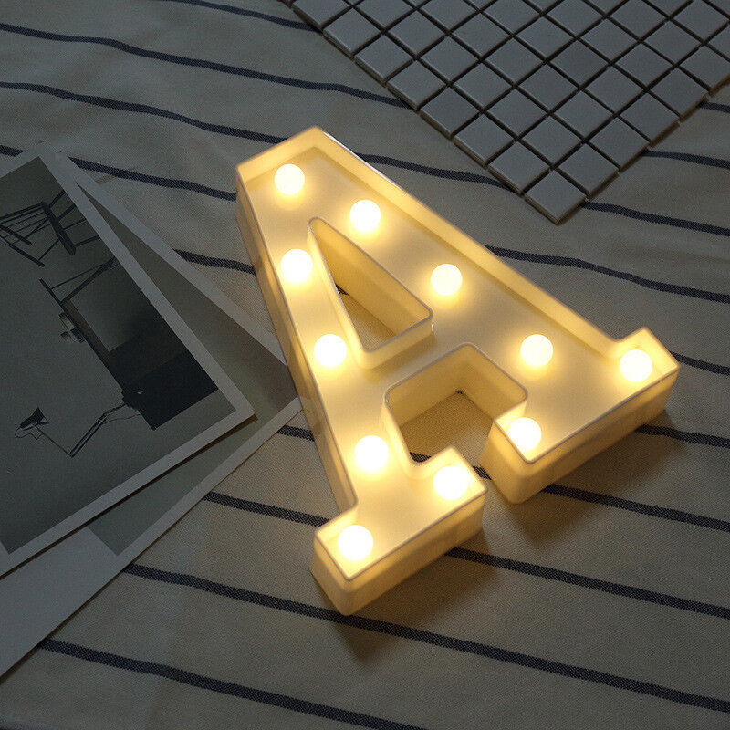 Light Up Letter LED Alphabet PlasticParty Sign Wedding Festival Stand Decoration