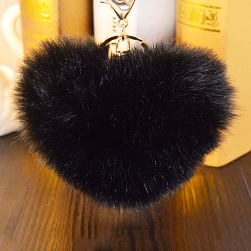 Bunny Rabbit Doll Heart Pom Phone Car Pendant Handbag Key Chain Ring Fine