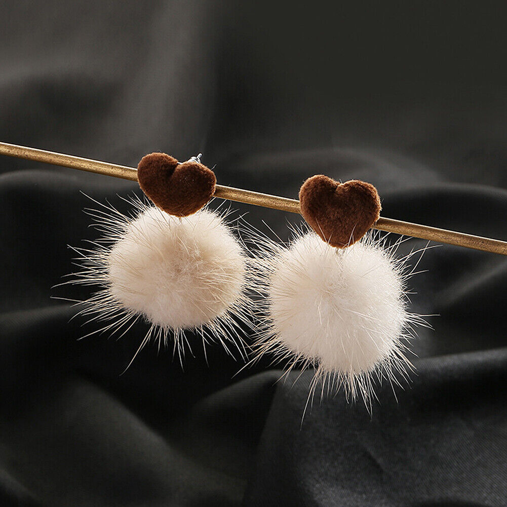 US Pom Pom Flower Balloon Daisy Vintage Heart Cat Star Fruit Earrings /Ear Clips