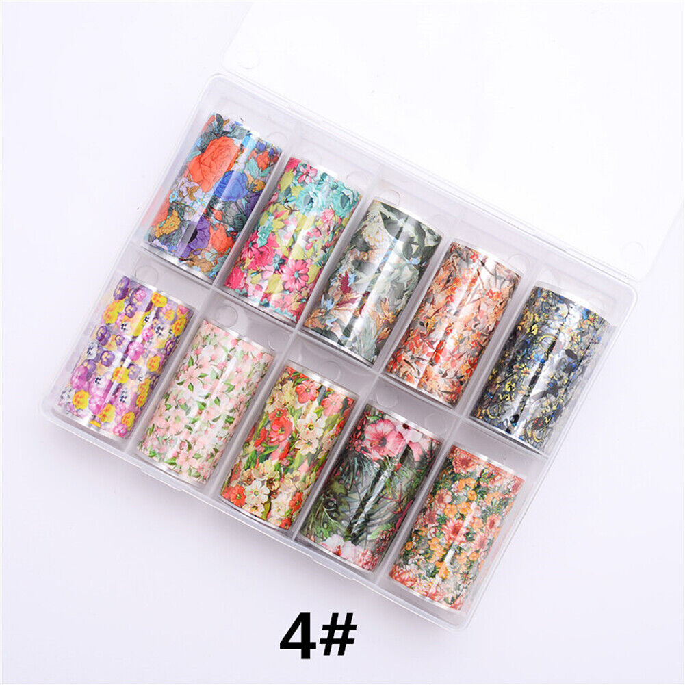 US 10 Sheets Galaxy/Marble/Flower Nail Decal Nail Art Transfer Sticker Decor