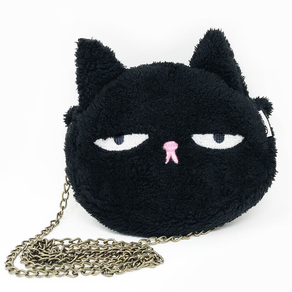 US Women Cat Kitten Butt Fluffy Plush Chain Handbag Purse Crossbody Shoulder Bag