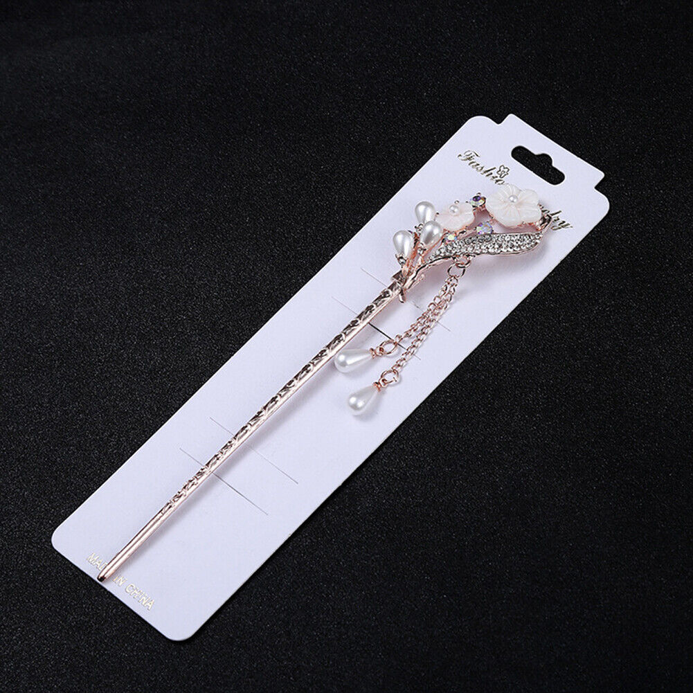 US Vintage Chinese Style Rhinestone Hair Chopsticks Stick Hairpin Chignon Pin