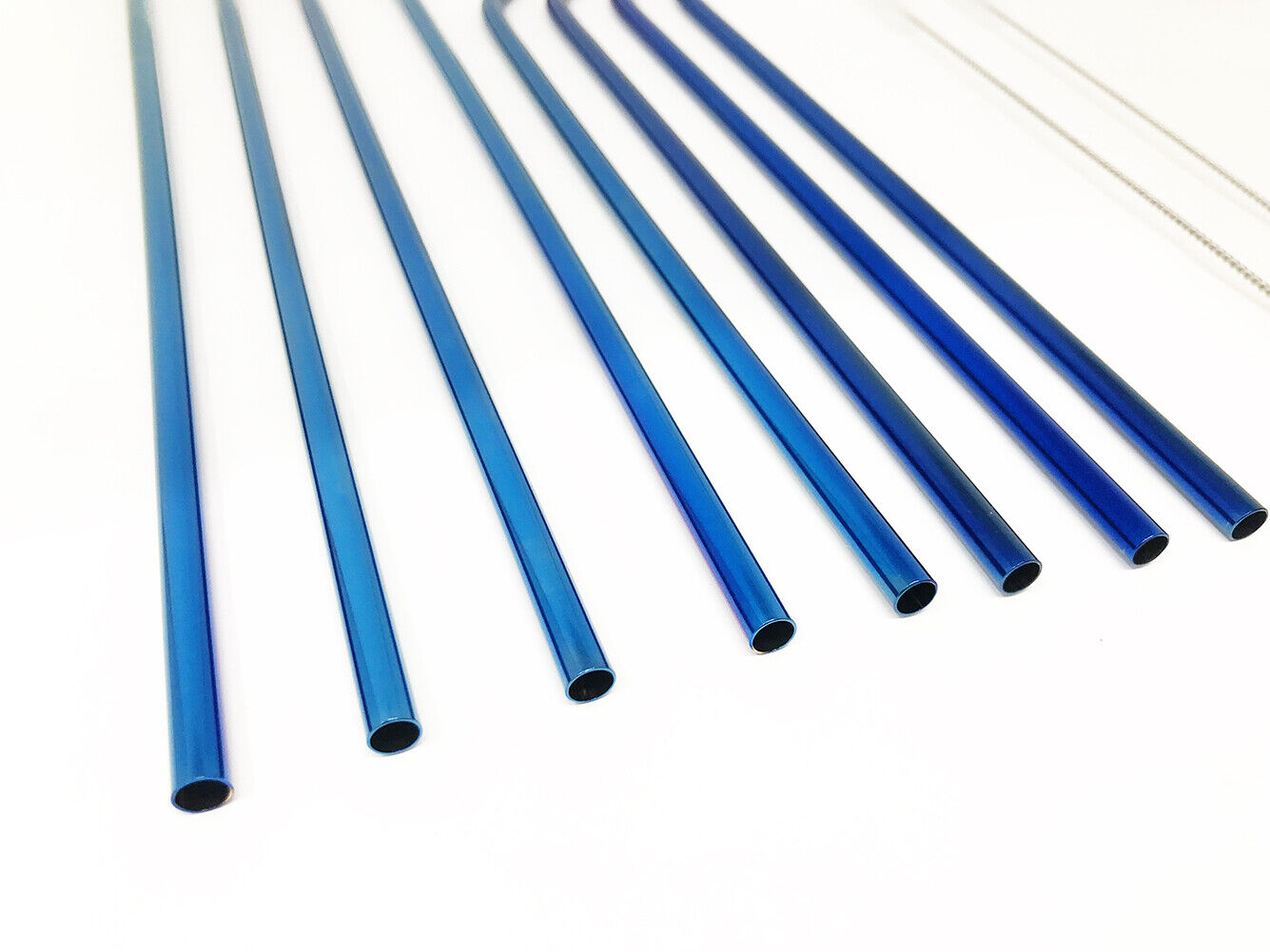 US 8pcs 10.5" Stainless Steel Ultra Long Metal Cocktail Straw + 2 Cleaner Brush