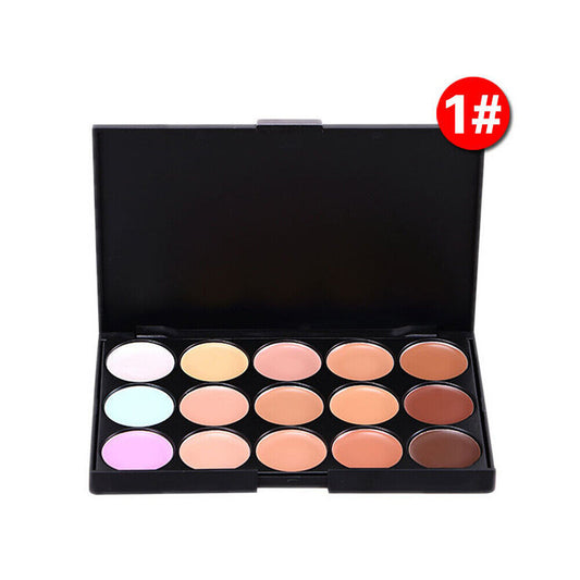 US 15 Colors Professional Foundation Concealer Highlight Contour Cream Palette