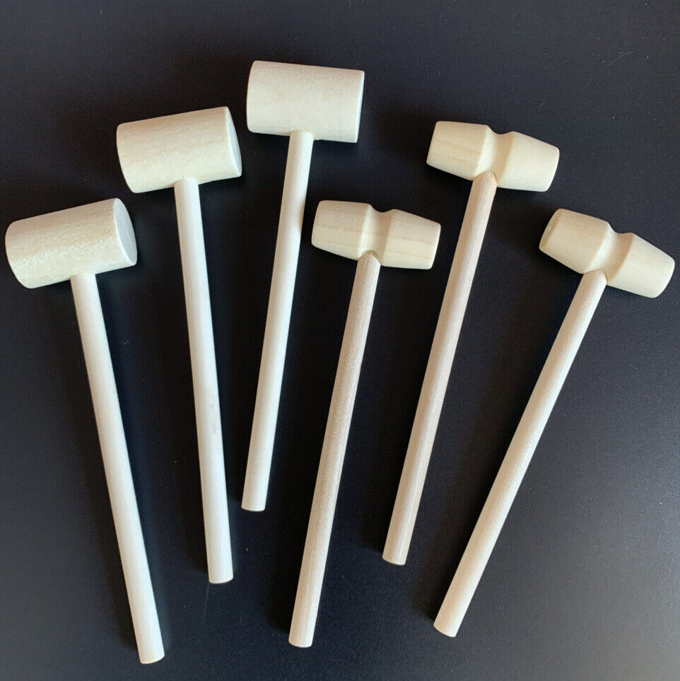 US 20 Pack Mini Wooden Hammer Mallet Pounding Toy Beating Gavel Toys Boys Girls