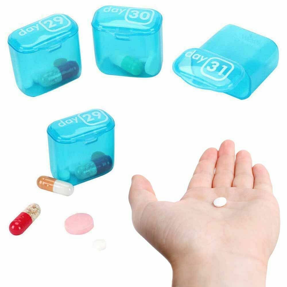 US 31 Day Monthly Pill Organizer Medication Pod Compartment Planner Box Plastic