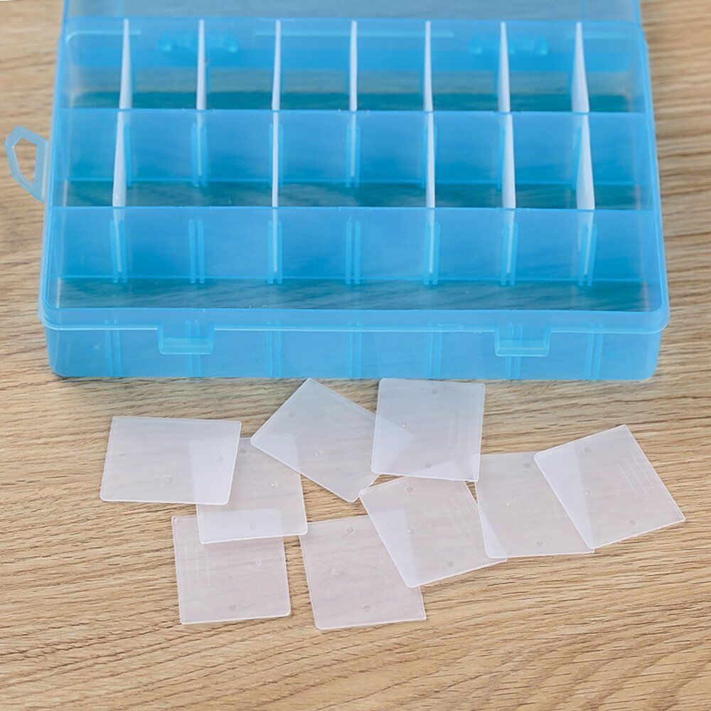 2 Pack 24 Grids Plastic Storage Box Jewelry Earring Tool Containers Organizer
