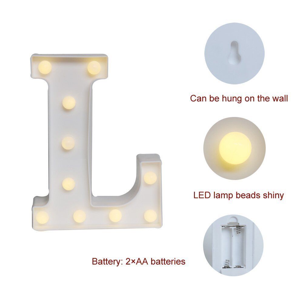 Light Up Letter LED Alphabet PlasticParty Sign Wedding Festival Stand Decoration