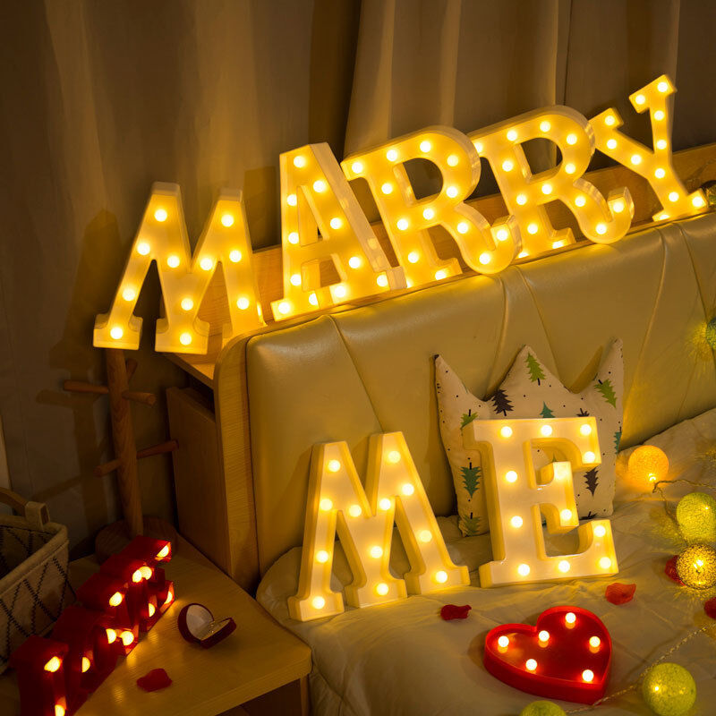 Light Up Letter LED Alphabet PlasticParty Sign Wedding Festival Stand Decoration