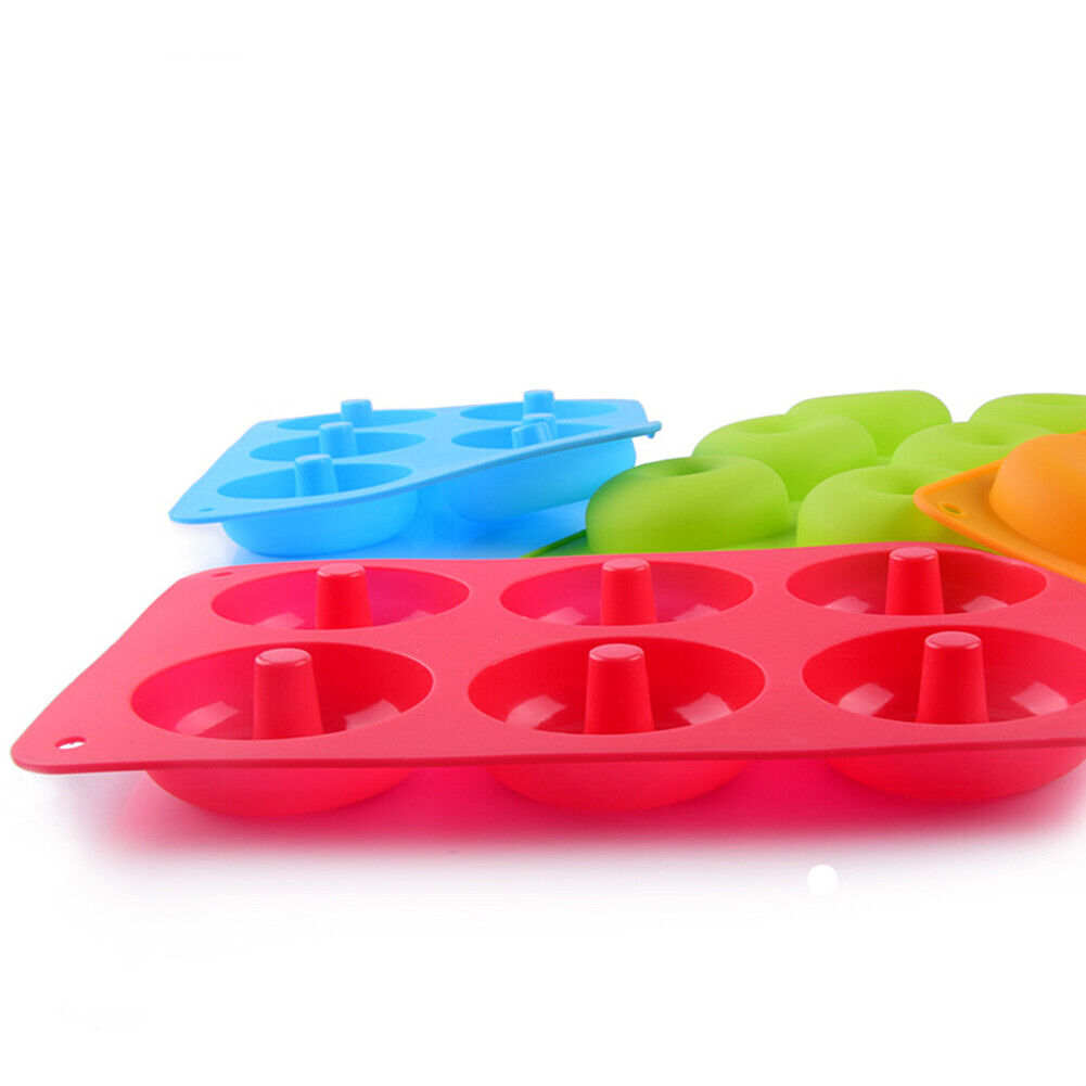 US Silicone Donut Mold Donut Mould Pan Baking Tray Bagels Cake Biscuit Muffins