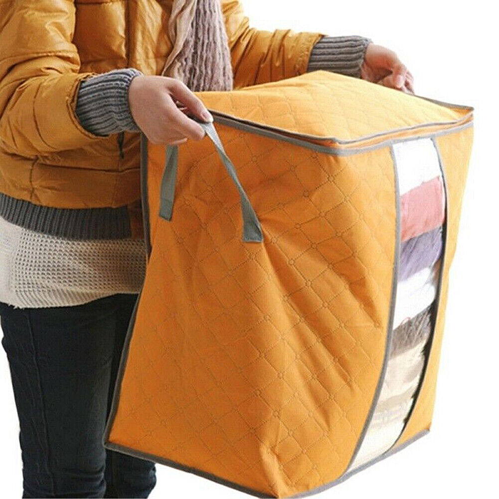 US Anti Dust Large Storage Bag Clothes Quilt Blanket Storage Sort Home Organizer
