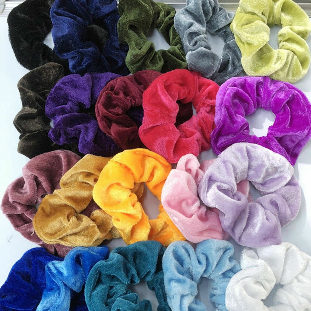 30-60pc Hair Scrunchies Gold Velvet Elastics Bands Ties Scrunchy Bands Ties Rope