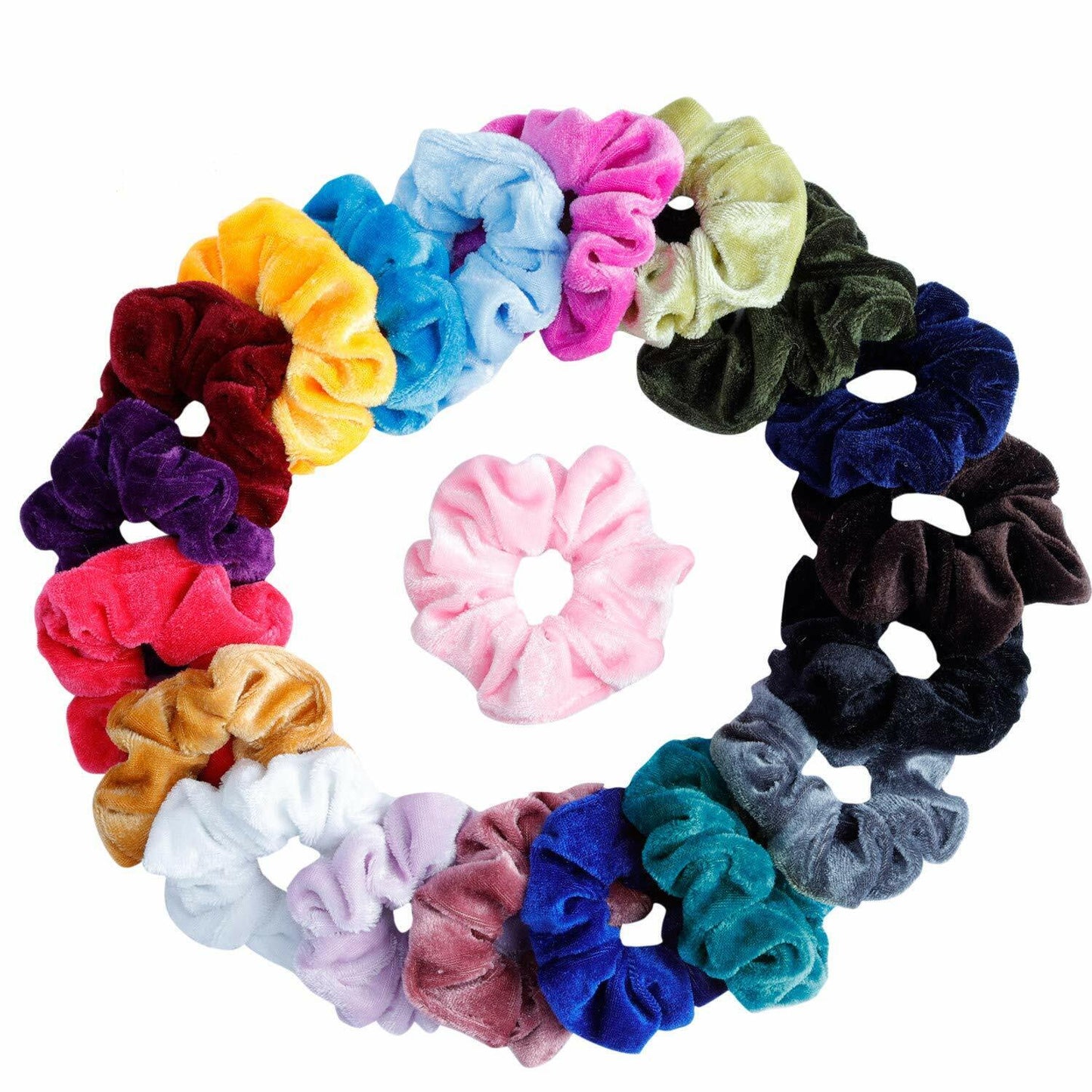 30-60pc Hair Scrunchies Gold Velvet Elastics Bands Ties Scrunchy Bands Ties Rope