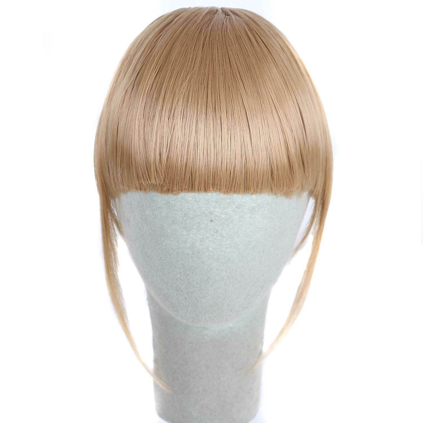 US Clip in on Thin Neat Bangs Human Hair Front Fringe Hair Extensions Hairpiece