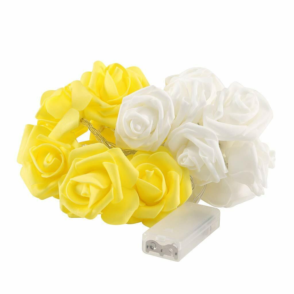 9.84 Ft 20 LED Rose Flower Lights String Battery Operated Wedding Home Party US