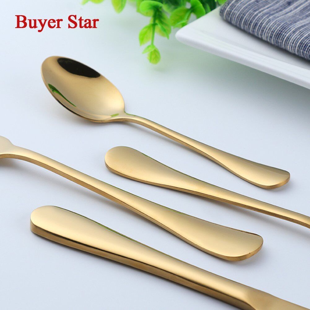4Pcs Flatware Rainbow Dinnerware Stainless Steel Tableware Set Fork Spoon Knife