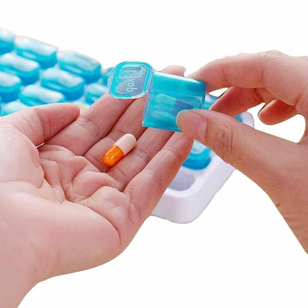 US 31 Day Monthly Pill Organizer Medication Pod Compartment Planner Box Plastic