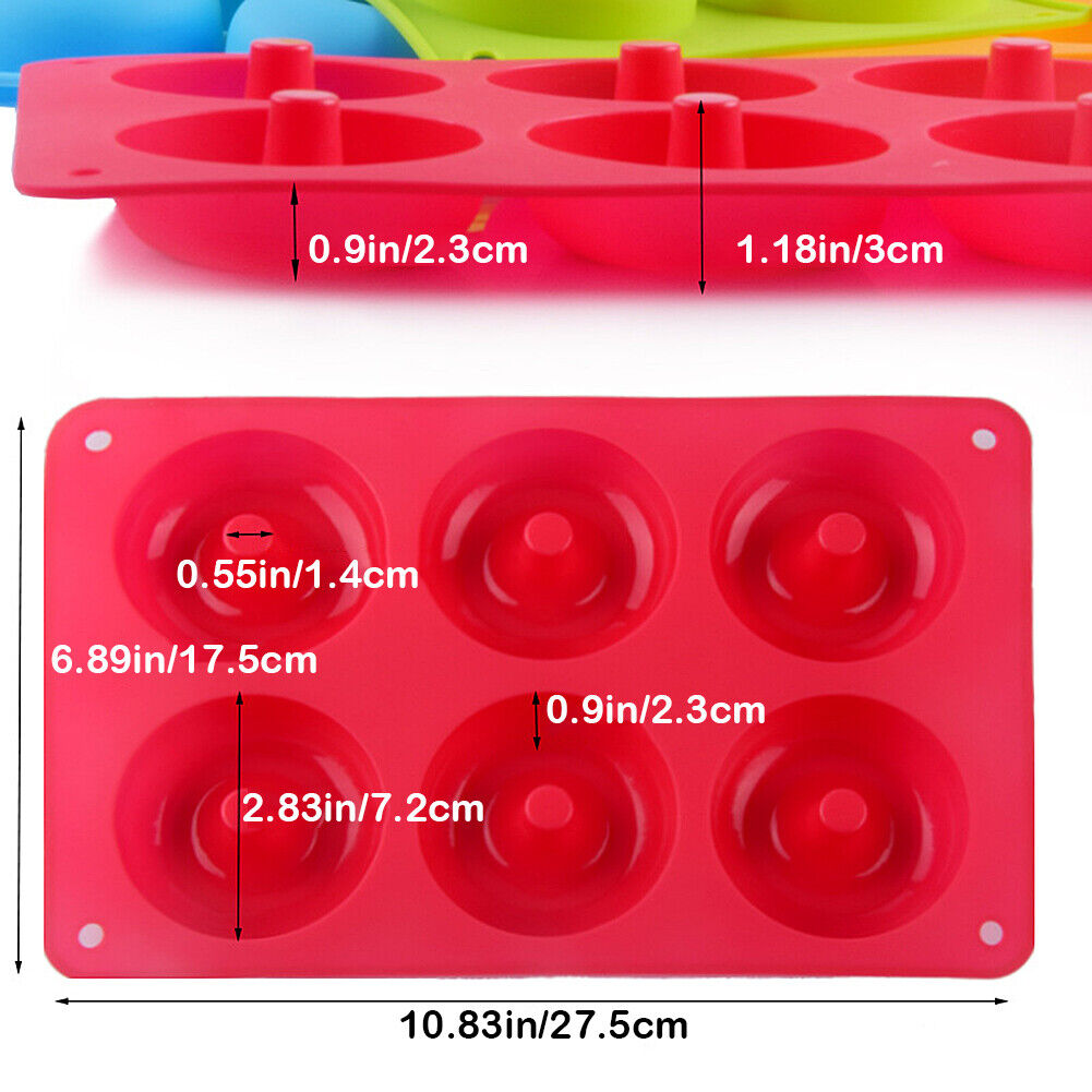 US Silicone Donut Mold Donut Mould Pan Baking Tray Bagels Cake Biscuit Muffins