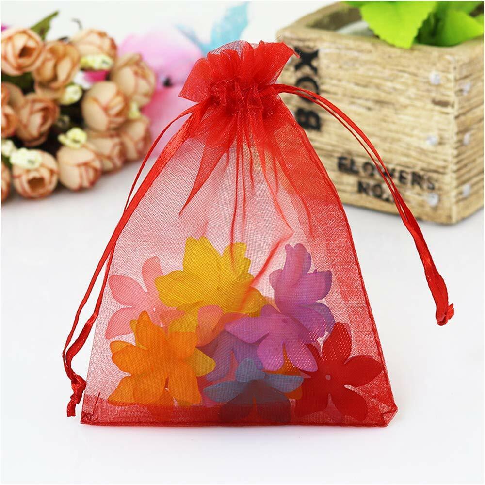 US 50~200 Sheer Coralline Organza Favor Gift Bags Jewelry Pouches Wedding Party