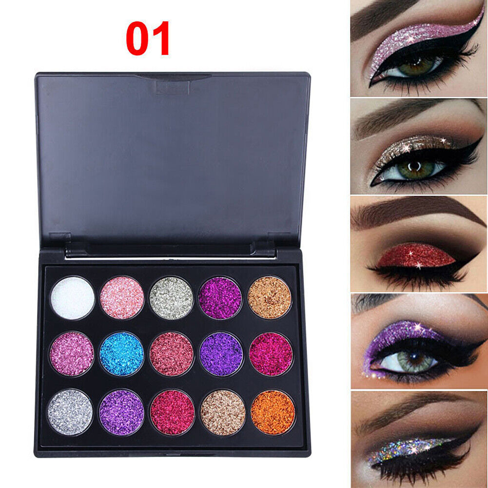 US Glitter Eyeshadow 15 Color Matte Makeup Kit Shimmer Eye Shadow Powder Palette