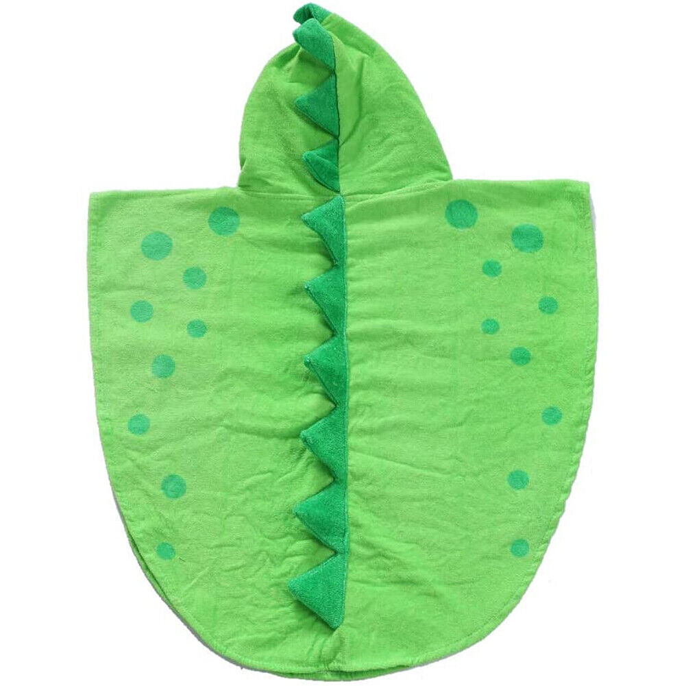US Capped Hooded Baby Kids Dinosaur Bath Towel Wrap Toddler Bathrobe Cloak Cape
