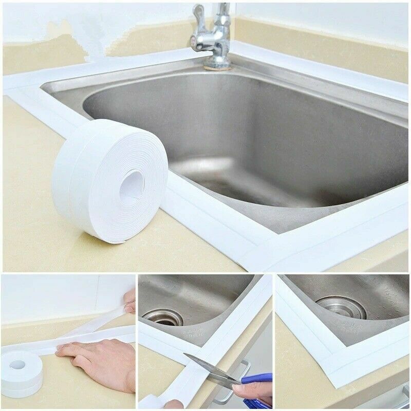 US 10.5ft Self-Adhesive Waterproof PVC Sealing Tape Mold Proof Sink Wall Toilet