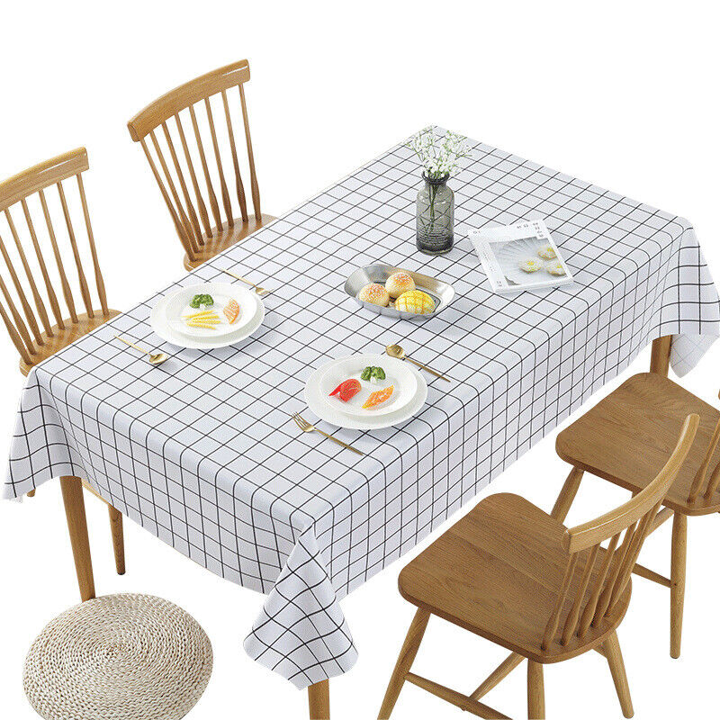 US Vinyl Square Table Cover Wipe Clean PVC Tablecloth Oil-Proof/Waterproof Stain