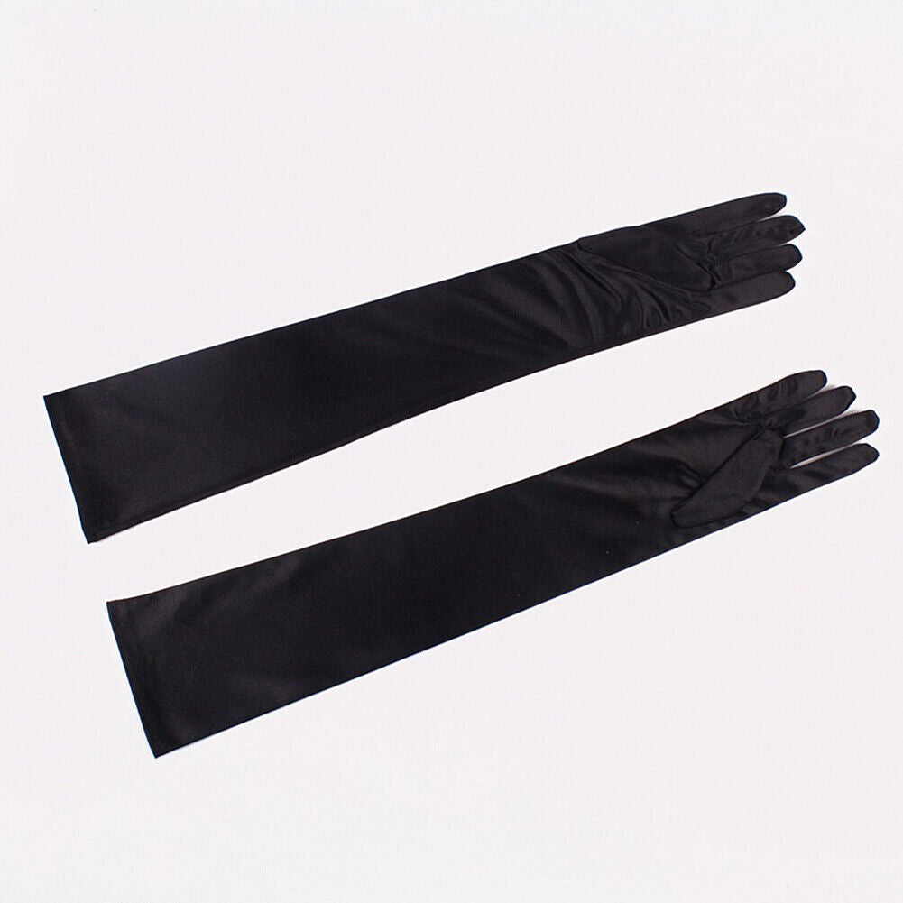 US 20.47'' Satin Evening Gloves Long Party Dance Elbow Arm Length Opera Cosplay