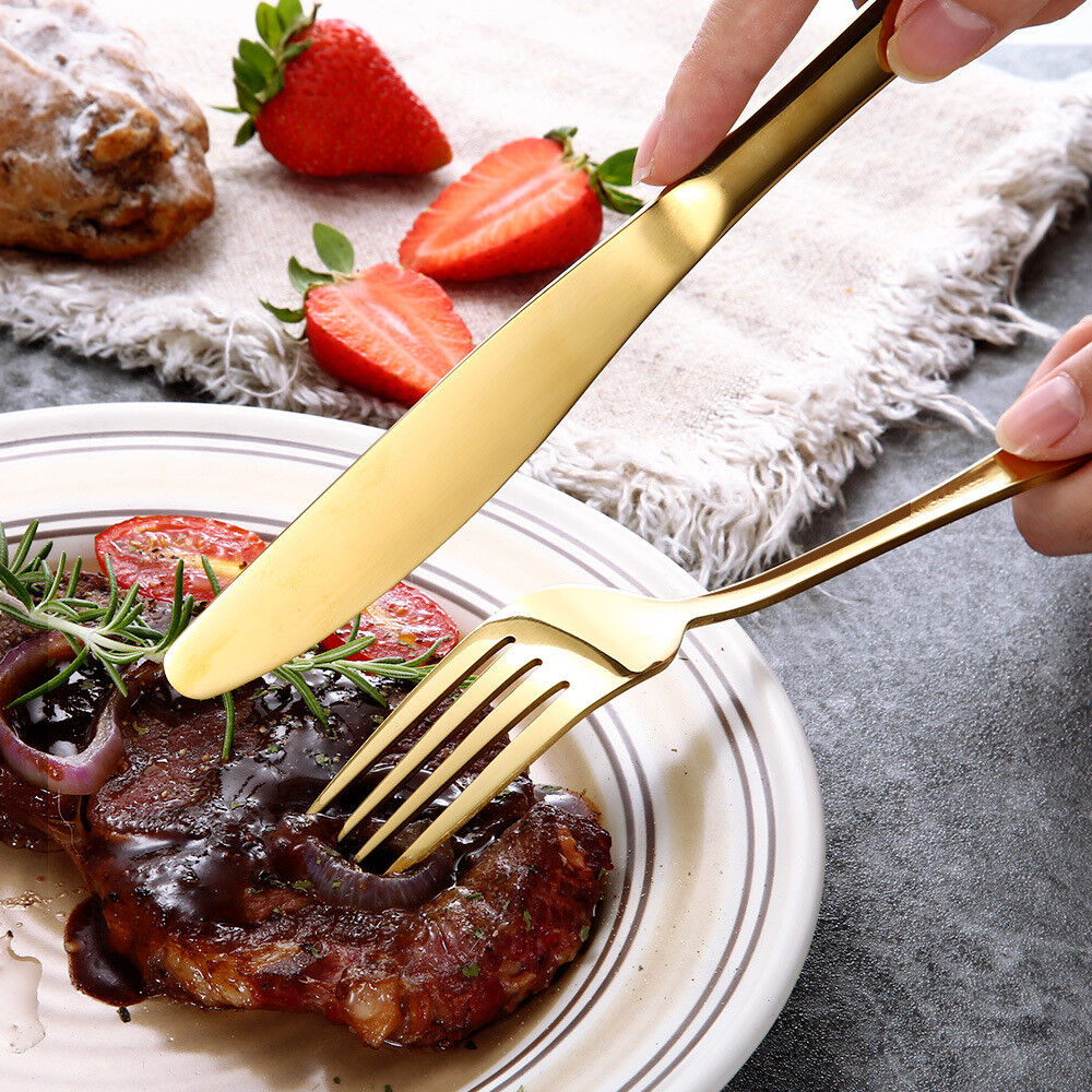 4Pcs Flatware Rainbow Dinnerware Stainless Steel Tableware Set Fork Spoon Knife