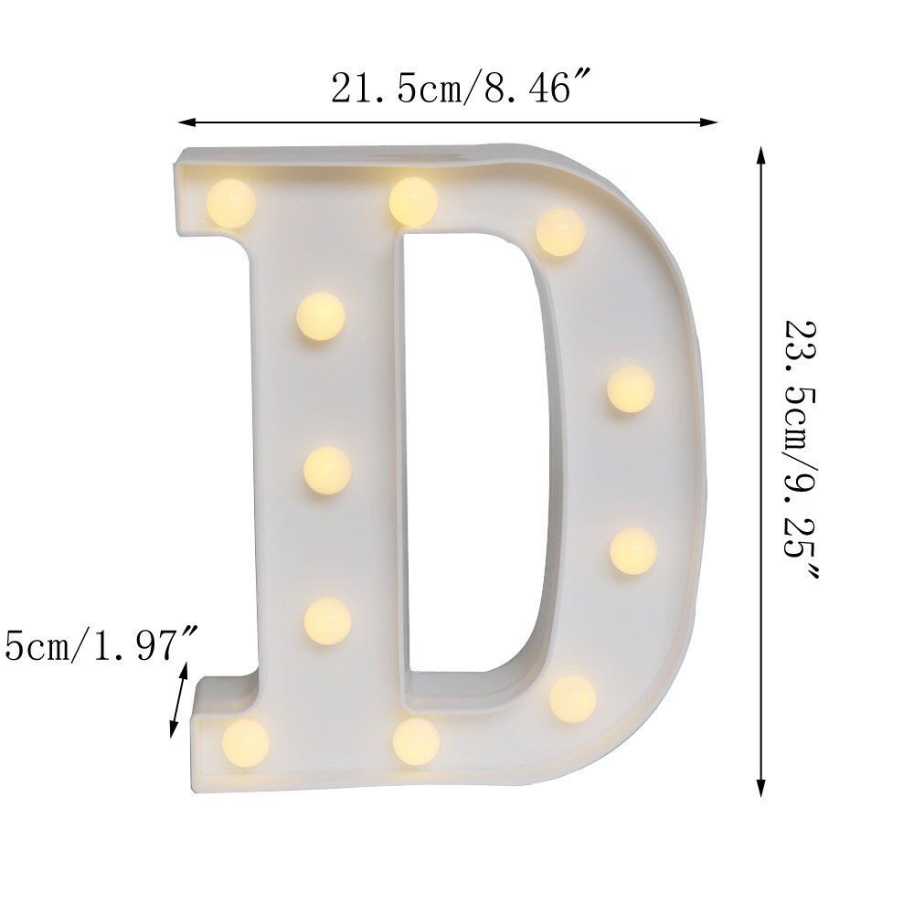 Light Up Letter LED Alphabet PlasticParty Sign Wedding Festival Stand Decoration