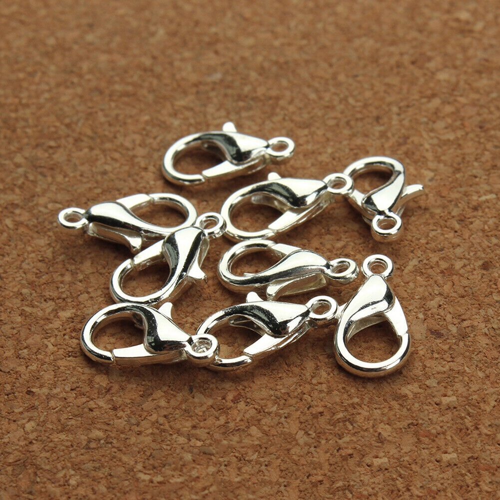 US 50 Pack Lobster Clasp Necklace Bracelets Jewelry Accessories DIY 10/12/14mm