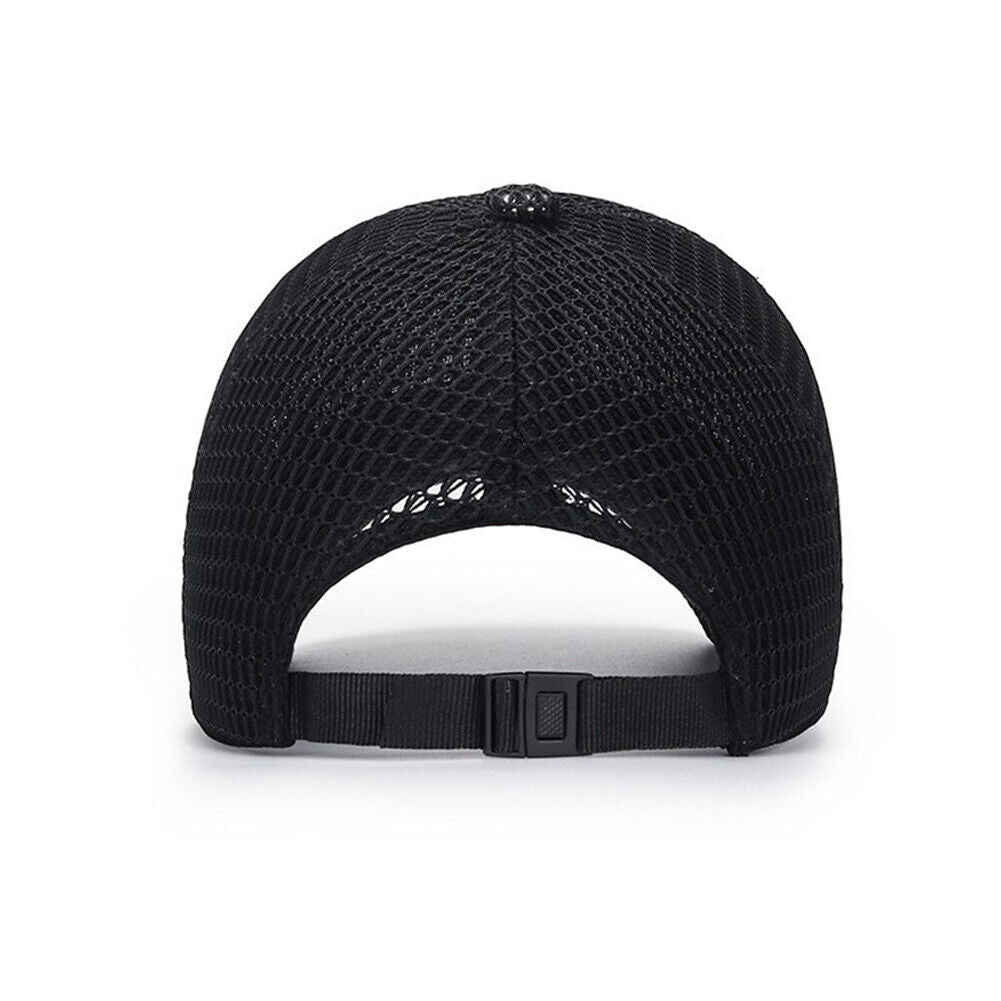 US 1-2 Pcs Men's Mesh Baseball Cap Snapback Sun Protection Breathable Sports Hat