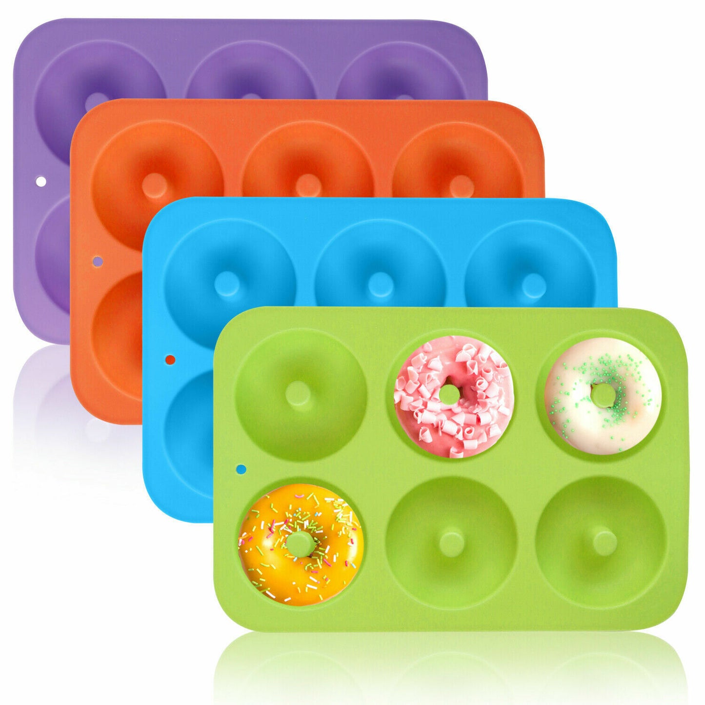 US Silicone Donut Mold Donut Mould Pan Baking Tray Bagels Cake Biscuit Muffins