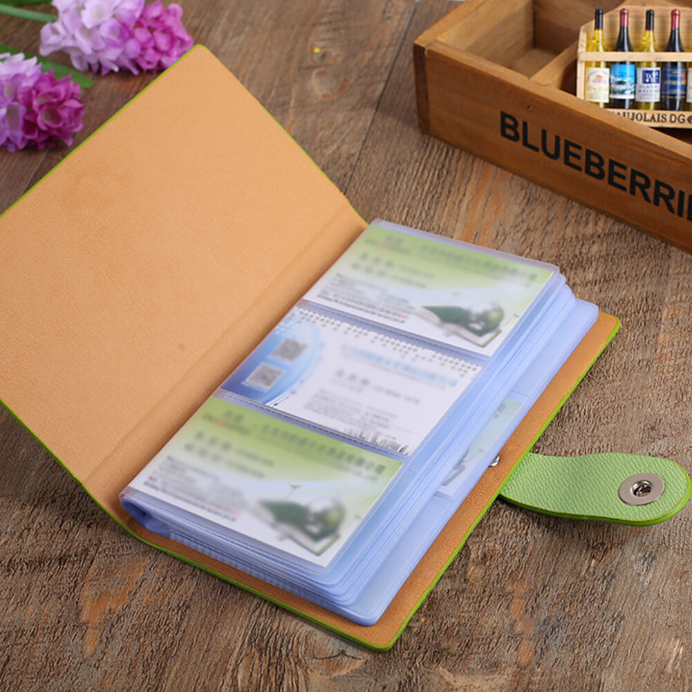 Leather 240/300 Slots Business/ID/Credit Card Holder Organizer, Magnetic Closure