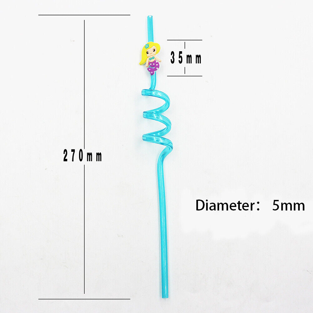 US 24Pcs Reusable Unicorn Alpaca Mermaid Straws Daughters Girls Party Favor Kids