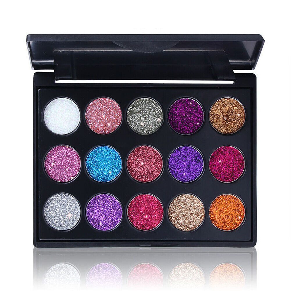 US Glitter Eyeshadow 15 Color Matte Makeup Kit Shimmer Eye Shadow Powder Palette