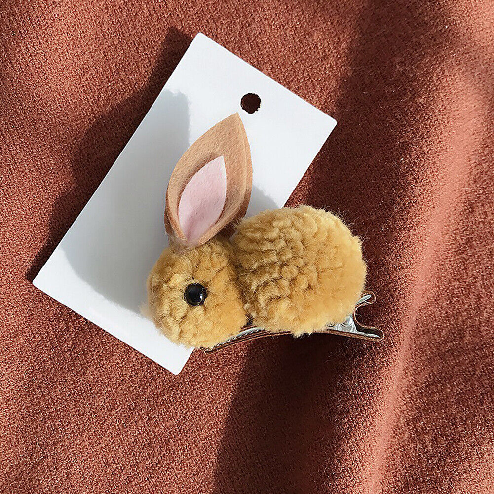US Pompom Ball Rabbit Hair Rope Tie Ponytail Holder + Hair Clip Girl Gift Set