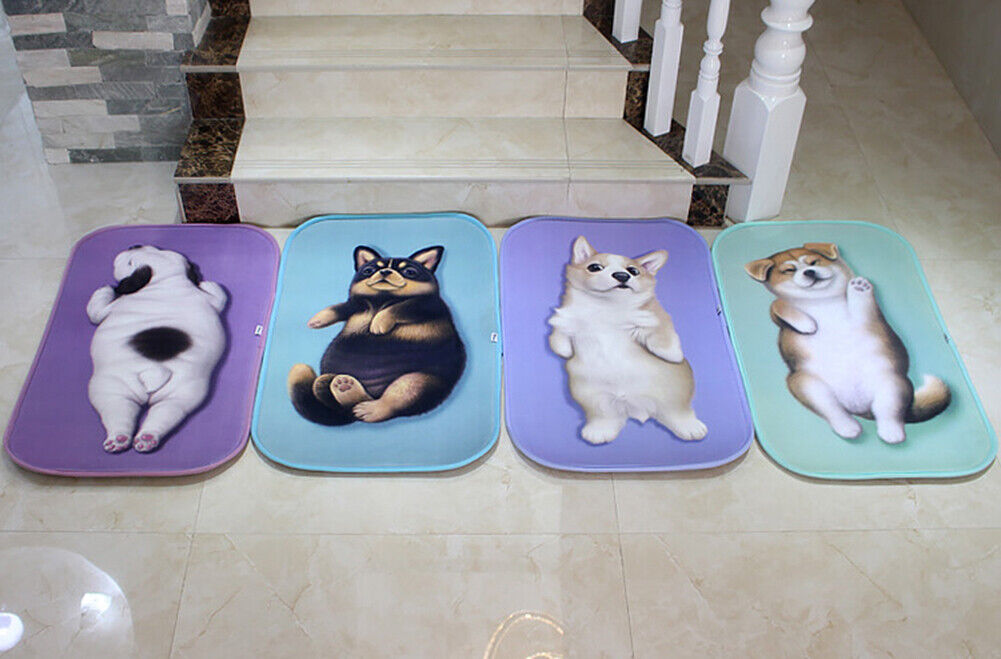 US Cat Dog Non-Slip 3D Doormat Kitchen Bathmat Bedrooms Patio Stair Carpet Mat