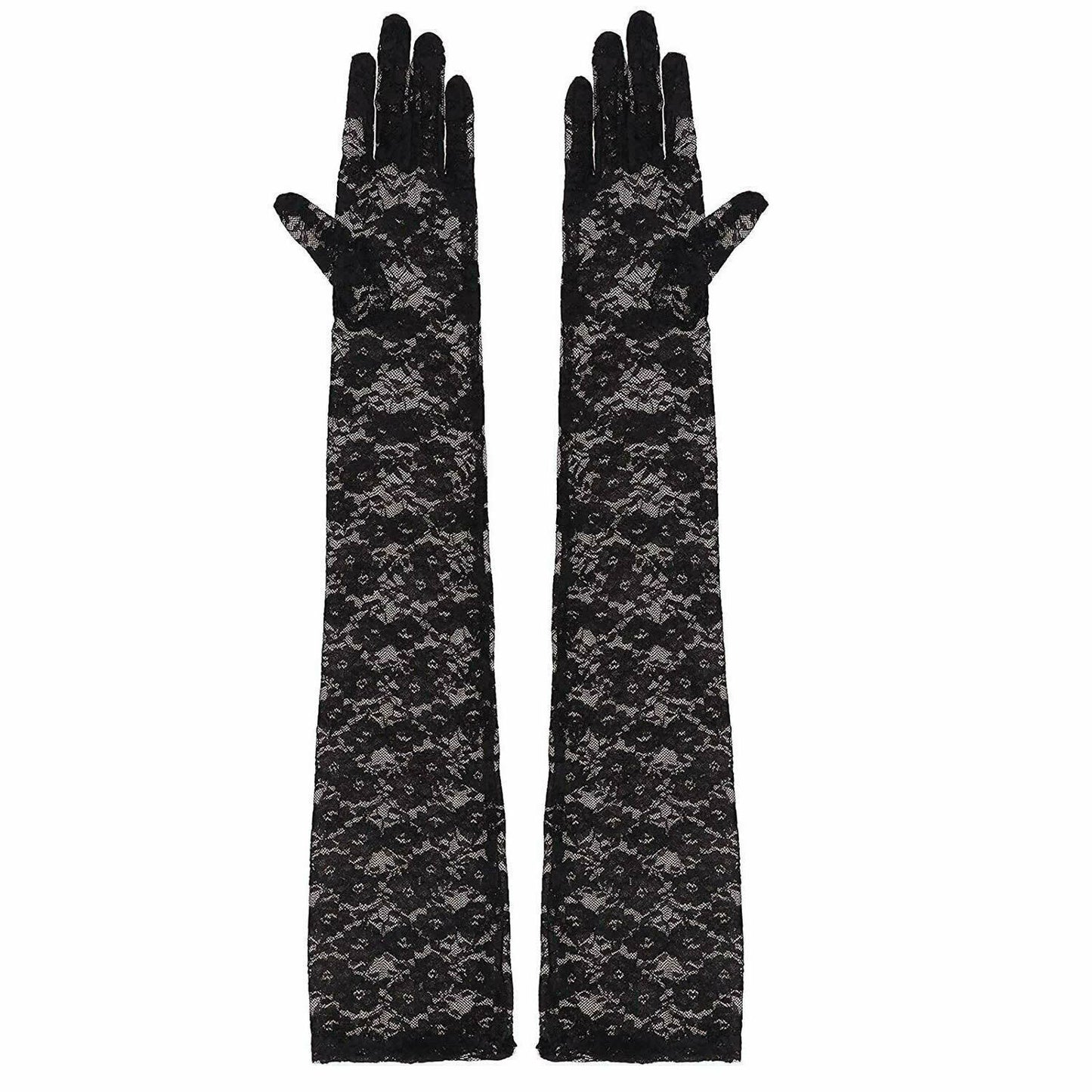 US Sexy Lace Gloves Thin Long Bride Wedding Party Arm Elbow Prom Driving 19.7''