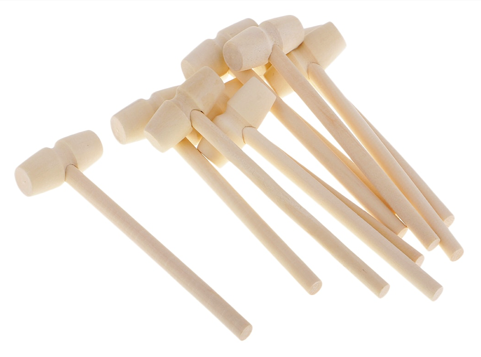 US 20 Pack Mini Wooden Hammer Mallet Pounding Toy Beating Gavel Toys Boys Girls