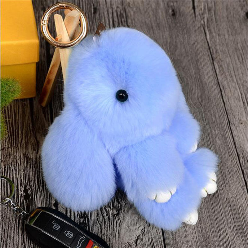 Bunny Rabbit Doll Heart Pom Phone Car Pendant Handbag Key Chain Ring Fine