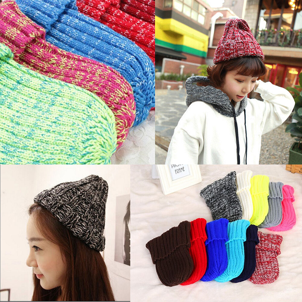 Magik Wool Beanie Knit Ski Cap Hip-Hop Mixed Color Winter Warm Unisex Korean Hat